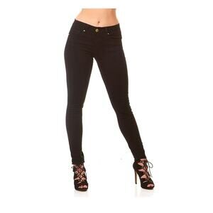VIP Jeans Women Black Denim Mid Rise Jeans Pants FlatterLifts & Shapes Size 7/8